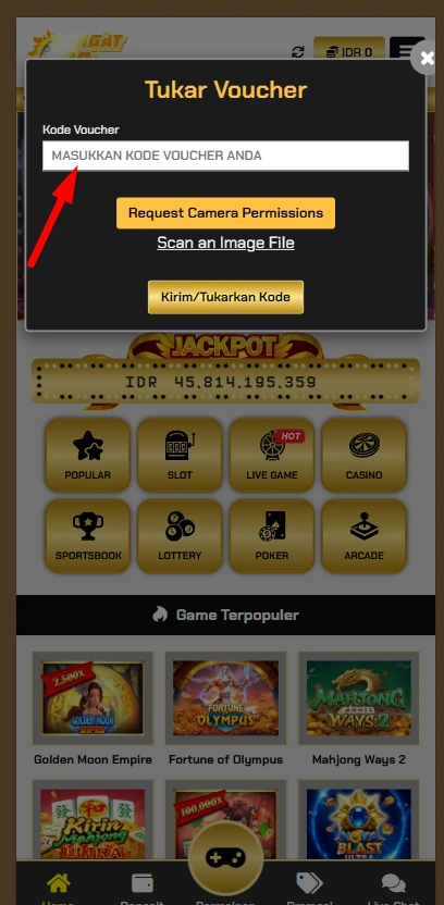 Step 4 - Input Kode Voucher